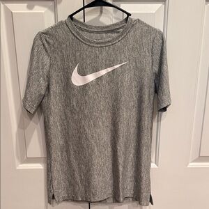 Nike Heather Gray Tee with White Swoosh